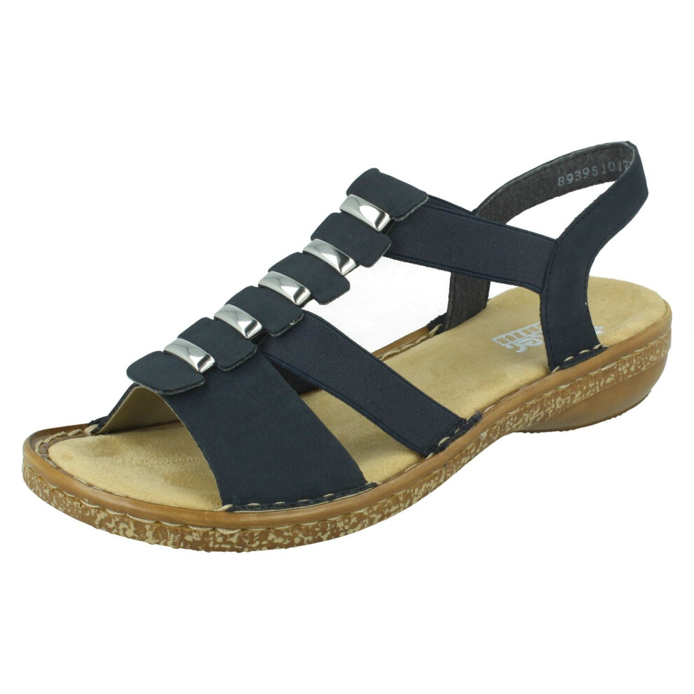 Rieker (Blue, Uk 8) Ladies Slingback Sandals 62850