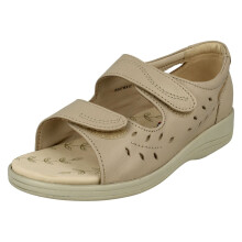 (Nude, UK 4.5) Ladies Padders Peep Toe Sandals - Heatwave