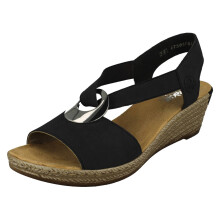 (Blue, UK 8) Ladies Rieker Wedge Heeled Sandals 624H6