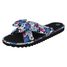 (Blue, UK 4) Ladies Spot On Slip On Summer Flip Flops F00427