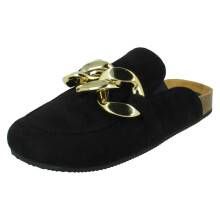 (Black, UK 5) Ladies Spot On Flat Sliders F80541