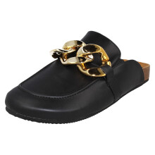 (Black, UK 8) Ladies Spot On Flat Sliders F80541