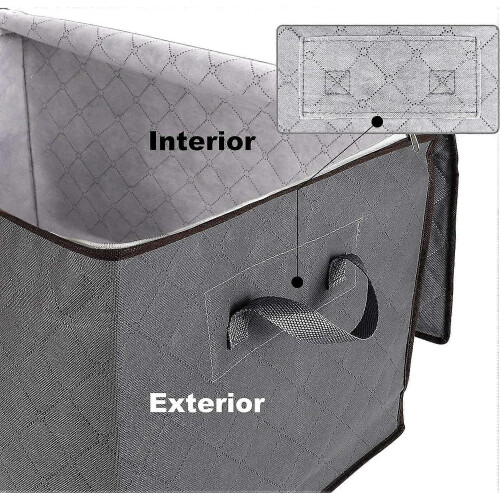 Large Clothes Storage Bag, 4-Pack Closet Organizers compatible Quilts, Blankets, Bedding, Foldable 2