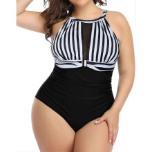 (style3524) Plus Size Swimsuit Women One Piece Swimsuit Tummy Control High Neck Bathing Suit Ruched Swimwear