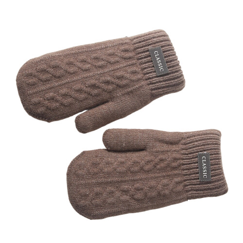 Heavy Type Thermals Gloves Double Layers Cold Resistance-Coffee