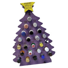 Houten adventskalender met 24 miniatuurflessensleuven van-Pruim