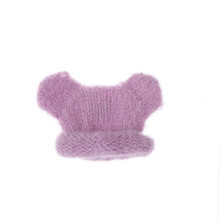 Elastisch katoenen poppenhoedje voor knuffel van 10 cm-Paars
