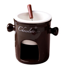 Heat Resistant Ceramic Fondue Cup For-Brown straight body