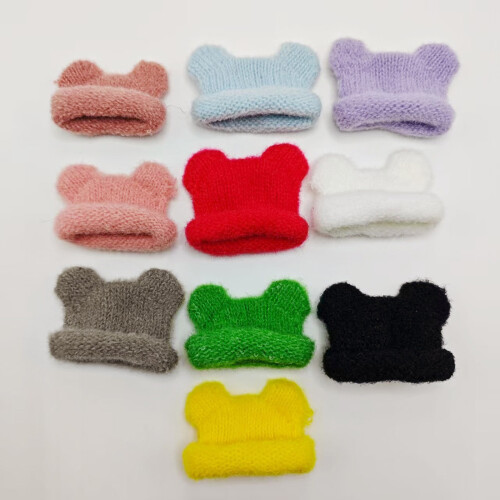 Weiche elastische Puppenmütze für 10 cm Plüschtierpuppe,-Grau 2