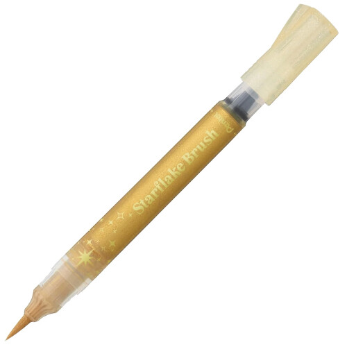 Pentel Pentel Starflake Brush Glitter Pen Gold Ink