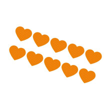 10PCS Small Reflective Heart Decals for Cars Waterproof-Orange