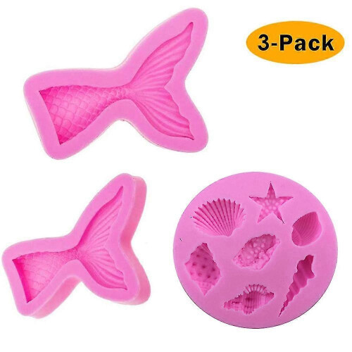 Mermaid Theme Cake Fondant Mold - Silicone Mold