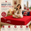 (Red, King) Fitted Sheet 40cm Extra Deep Single Double King Size Bed Sheets UK Soft Microfiber Wrinkle Resistant Easy Care 1