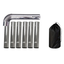 Detachable Burning Stove Chimney Metal Texture for-Set 3