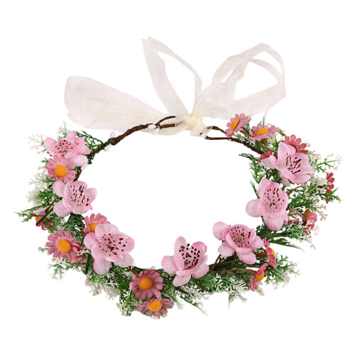 Leichte Baby-Blumenkronen, elastische Kopfbedeckung,-Rosa