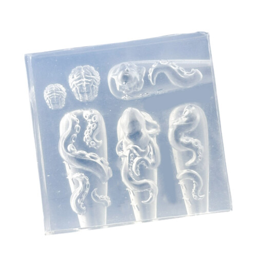 Portable Elegant Octopus Shaped Nail Mold Lightweight Silicone