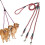Guinzaglio per cani multi-testa da 1 a 3, lunghezza 140 cm (rosso) 1