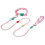 Pet Double-section P-shaped Leash Multi-functional Collar Walking Lead, Size: S(Pink) 1