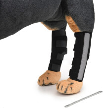 Pet Knee Pads Dog Leg Guards Pet Protective Gear Surgery Injury Sheath, Size: M( HJ28 Reflective With Support Bar Black)