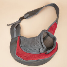 Huisdierdraagtas met verbrede schouderbanden, comfortabele en ademende crossbodytas voor katten, maat: Groot (rood)