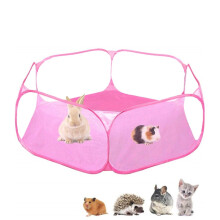Enclos de jeu portable pour animaux de compagnie, tente pliable pour animaux de compagnie d'extérieur/intérieur (sac OPP rose)