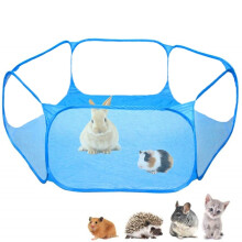 Enclos portable pour petits animaux de chasse, tente pliable d'intérieur/extérieur pour animaux de compagnie (sac OPP bleu)