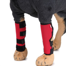 Pet knee pads, dog leg protectors, pet protective gear, surgical wound protectors, size: L (HJ02 classic red knee pads)