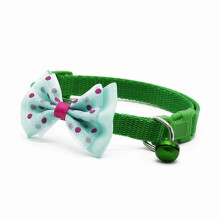 Adjustable bow bell collar for cats and dogs (green)