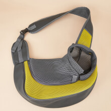 Huisdierdraagtas met verbrede schouderbanden, comfortabele en ademende crossbodytas voor katten, maat: Groot (geel)
