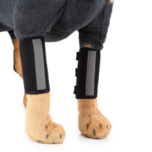 Pet knee pads/protective sleeves for dogs after surgery, size: M (black reflective).