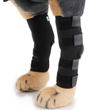 Pet knee pads, dog leg protectors, pet protective gear, surgical wound protectors, size: L (HJ01 classic black knee pads)