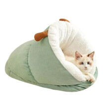 Slipper-Style Cat Ced Winter Warm Semi-Enclosed Thickened Mat, Size: S(Green)