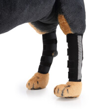 Pet knee pads, dog leg protectors, pet protective gear, surgical wound protectors, size: L (HJ10 reflective black knee pads)