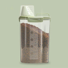 Contenedor de almacenamiento de 2,5 L para comida de mascotas con 4 clips, a prueba de humedad y sellado para comida de perros (verde m