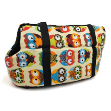 Haustiertragetasche im Retro-Stil, bequem und atmungsaktiv, tragbarer Rucksack für Katzen und Hunde, Größe: L 55x26x27cm (Eule)