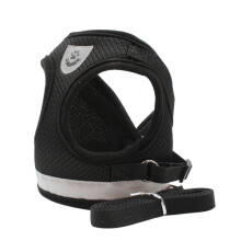 BL-844 Harnais pour animaux de compagnie, laisse pour chien réfléchissante et respirante, taille : M (noir)