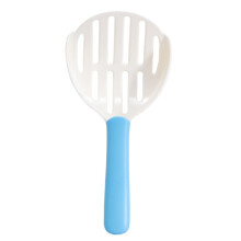 Pet litter scoop cat poop cleaning tool (white + light blue)