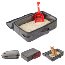 Opvouwbare draagbare kattenbak/kattenbak van Oxford-stof, 24x40 cm.