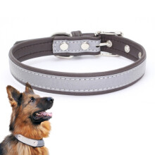 CL181K Soft Reflective Pet Collar, Size: XS (Dark Brown, without metal plate)