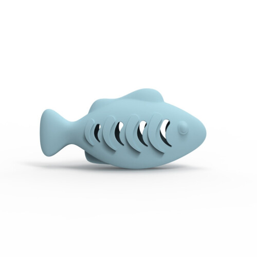 Fish Shape Silicone Cat Toy(Blue)