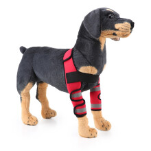 Pet leg and knee protectors for dogs, surgical wound protection sleeves, size: M (reflective (red)).