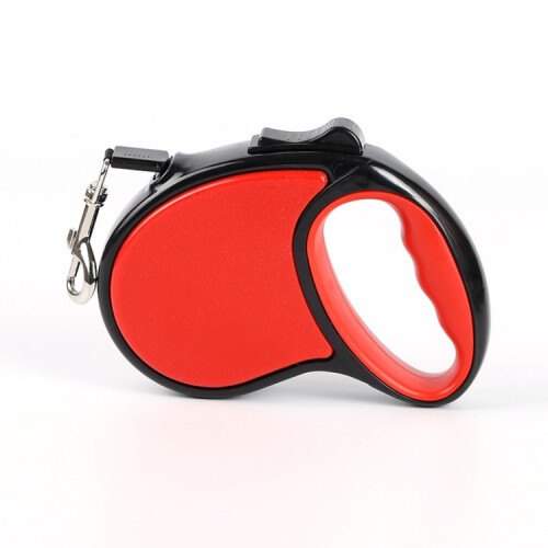 Portable dog leash, large size, 5m (red), with automatic retractable leash.