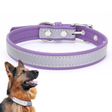 CL181K Soft Reflective Pet Collar, Size: XS (Purple, no metal plate)