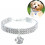 Collana elastica per cani e gatti con strass, taglia: M (bianca) 1