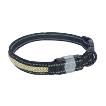 Collar con luz LED recargable, resistente al desgaste y al agua para mascotas, talla L (negro).