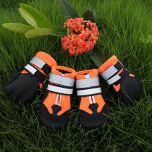 Wear-resistant, non-slip, and waterproof pet shoe covers for medium to large dogs (M, Orange)