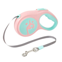 5 m lange, automatische, einziehbare und tragbare Hundeleine für kleine und mittelgroße Hunde (Pink)