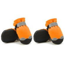 Waterproof, non-slip, and durable snow boots for pets, suitable for all seasons. Size: 3 (orange)
