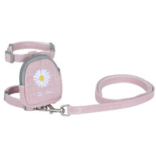 ZiChen Katzenleine, kleine bis mittelgroße Haustierleine, bestickter Rucksack, Größe: L (Rosa)