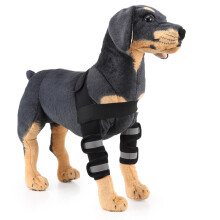 Pet leg and knee protectors for dogs, surgical wound protection sleeves, size: L (reflective (black)).